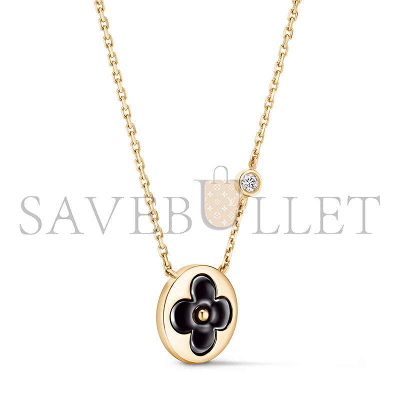 LOUIS VUITTON COLOR BLOSSOM BB SUN PENDANT, YELLOWGOLD, ONYX AND DIAMOND Q03790